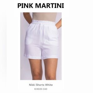 NWT Pink Martini High Waist White Shorts